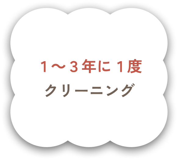 1～3年に1度クリーニング