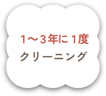 1～3年に1度クリーニング